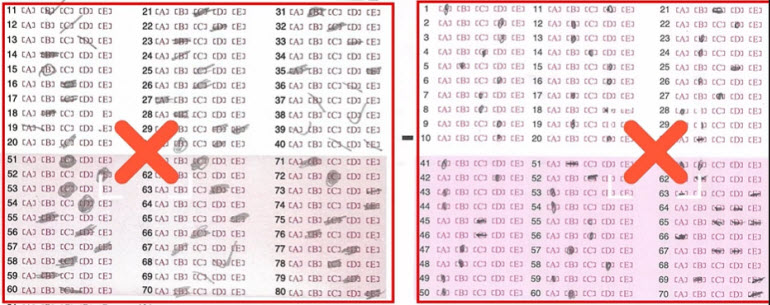 答题卡随意填涂