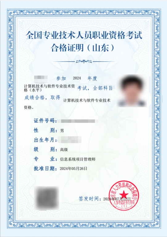 山东2024年上半年软考电子证书