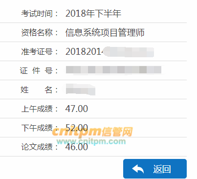 信息系统项目管理师成绩