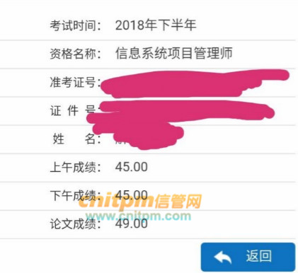 信息系统项目管理师成绩