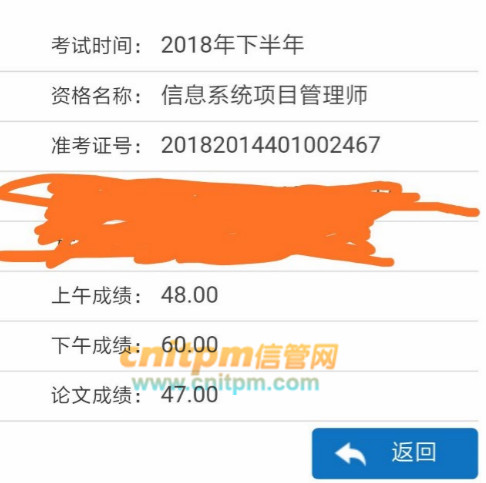 信息系统项目管理师成绩